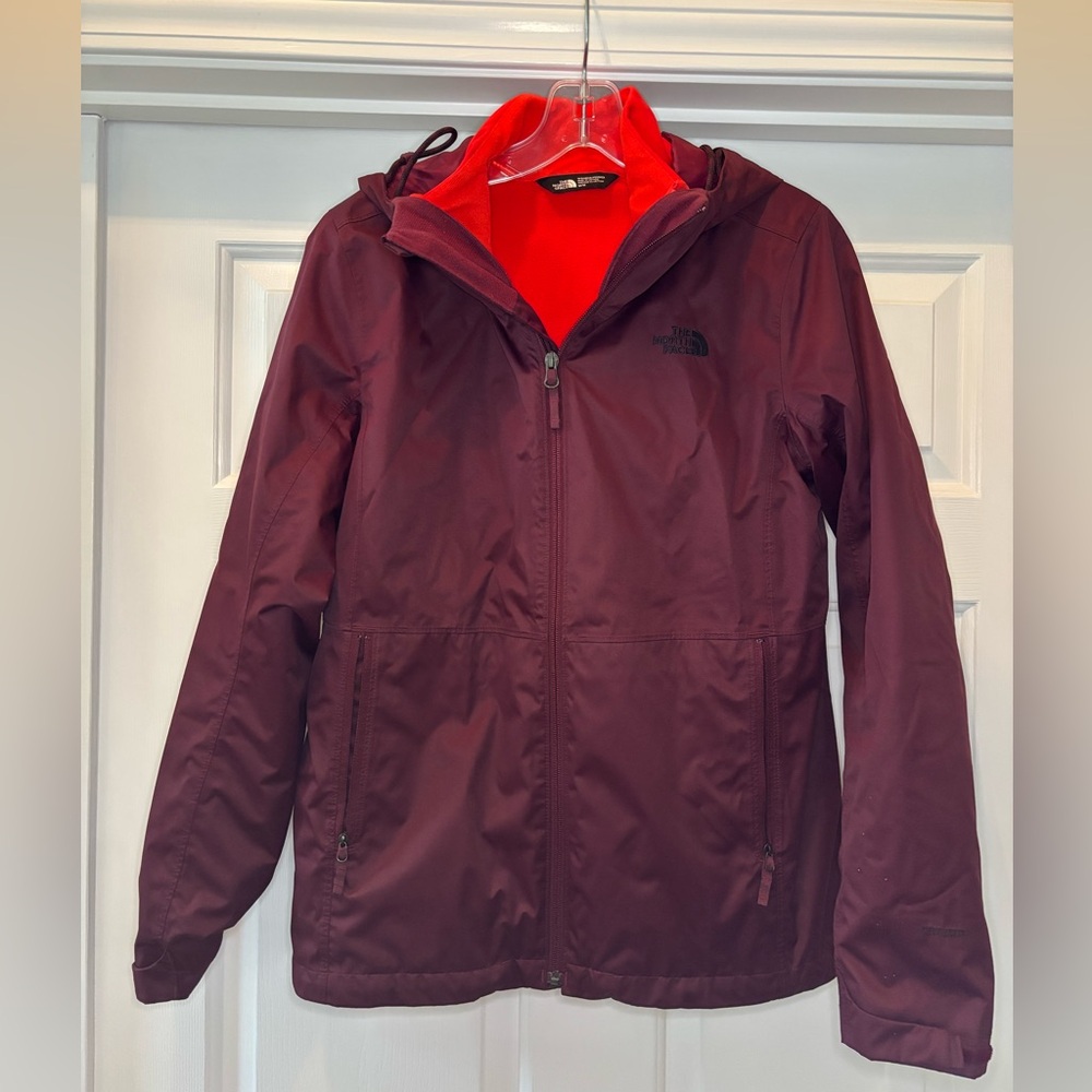 The North Face Burgundy Rain Jacket